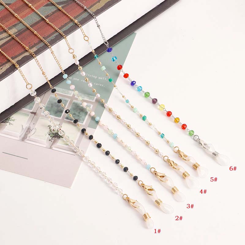 Mask Chain Holder - Nieuwe mode kleurrijke kristallen brilketting Lanyard